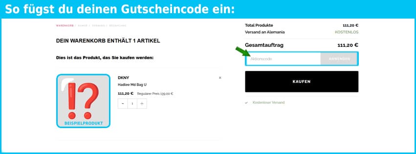 trenfit Gutschein einfuegen und sparen blau
