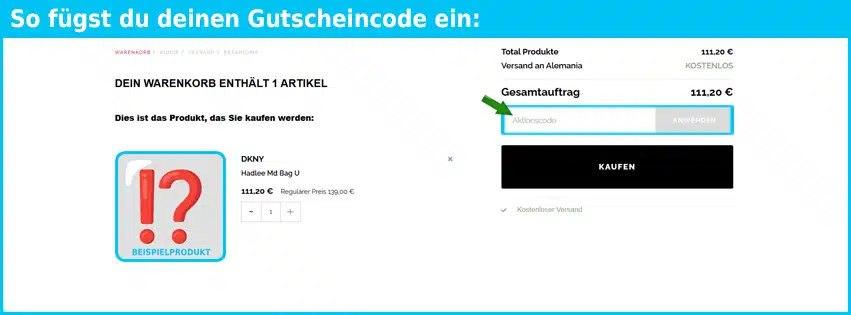 trenfit Gutschein einfuegen und sparen blau