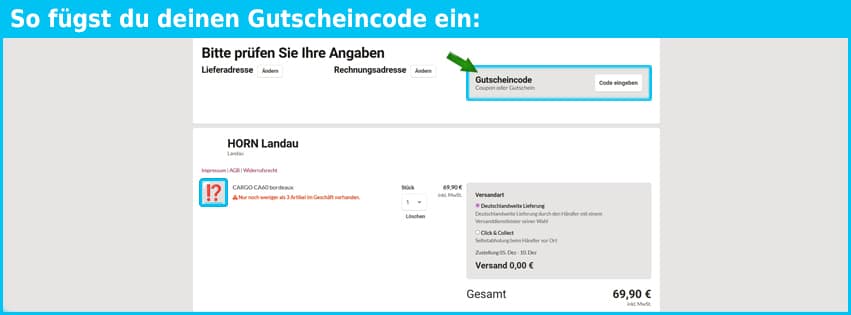 bagmondo Gutschein einfuegen und sparen blau