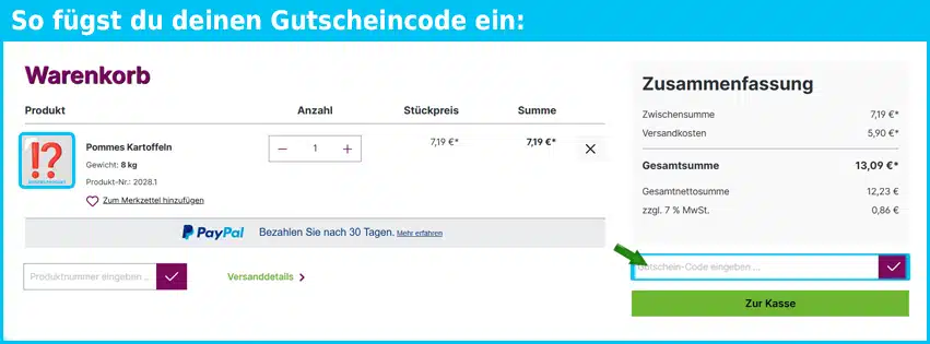 kartoffel-mueller Gutschein einfuegen und sparen blau