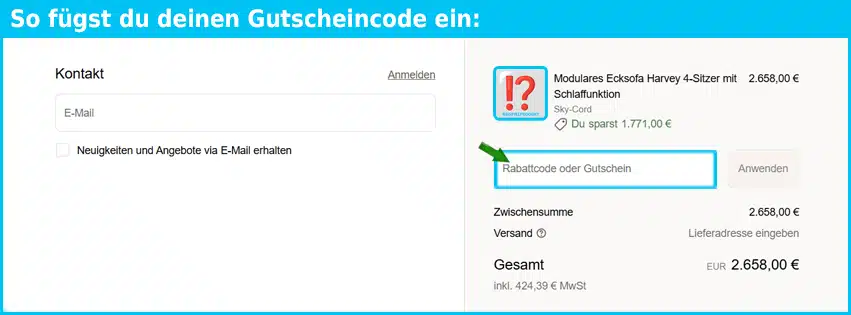 livom Gutschein einfuegen und sparen blau
