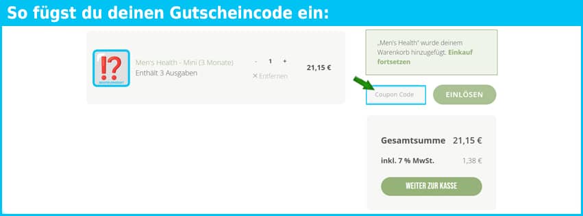 magazin-momente Gutschein einfuegen und sparen blau