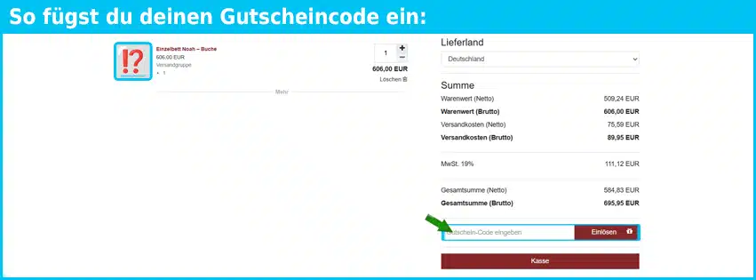 massivmoebelshop.de Gutschein einfuegen und sparen blau