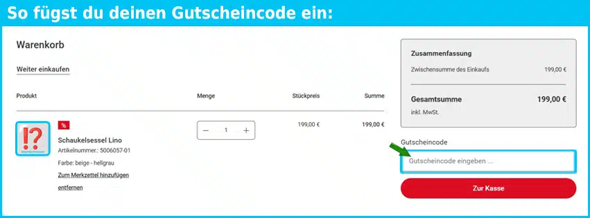 moebel-martin Gutschein einfuegen und sparen blau