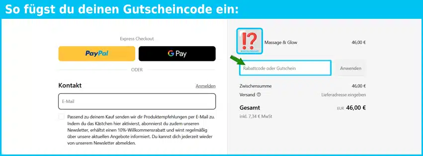 nkm-atelier Gutschein einfuegen und sparen blau