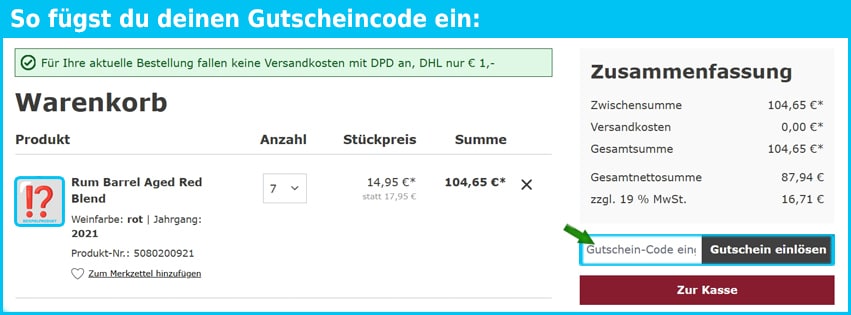 rindchen Gutschein einfuegen und sparen blau