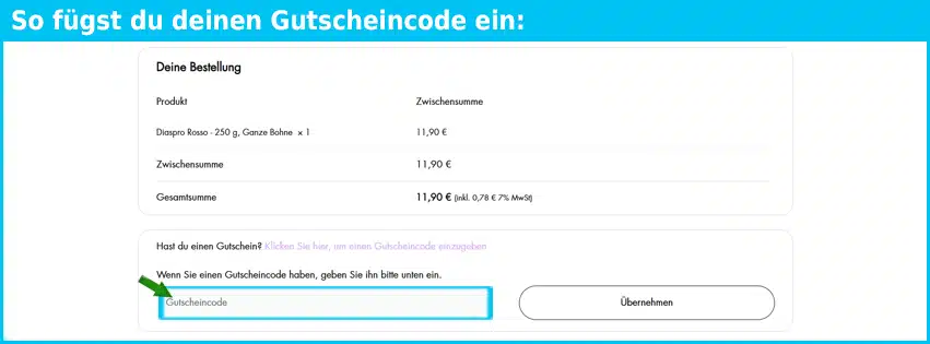 tarzzani Gutschein einfuegen und sparen blau