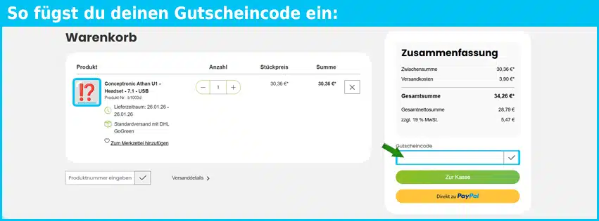 25n Gutschein einfuegen und sparen blau