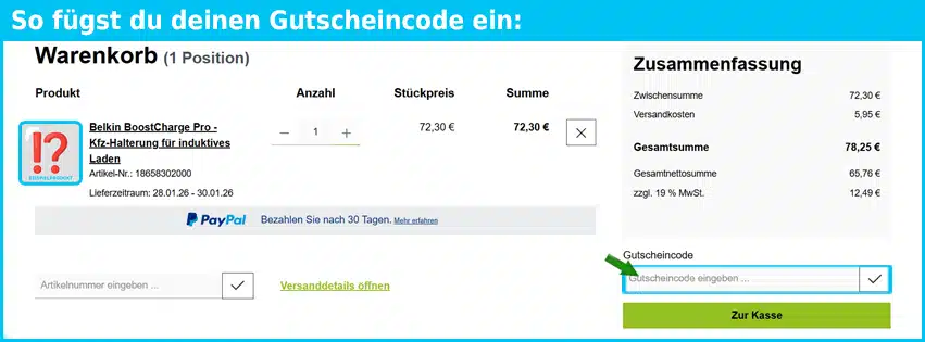 barax Gutschein einfuegen und sparen blau