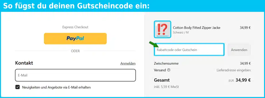 creamyfabrics Gutschein einfuegen und sparen blau