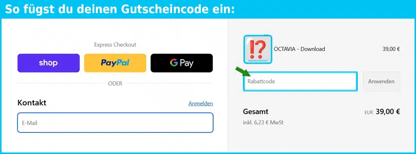 dieter-broers-shop Gutschein einfuegen und sparen blau