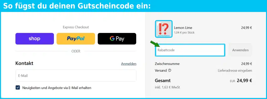 good-hydration Gutschein einfuegen und sparen blau