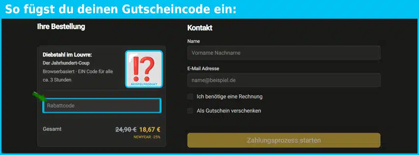 i-detect-game Gutschein einfuegen und sparen blau