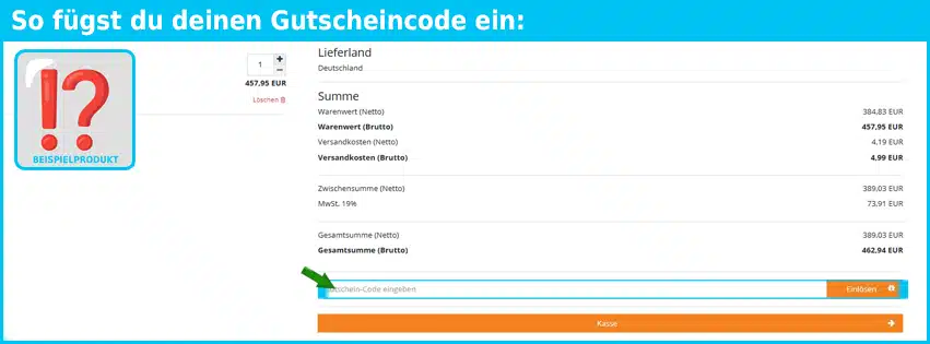 media-reich Gutschein einfuegen und sparen blau