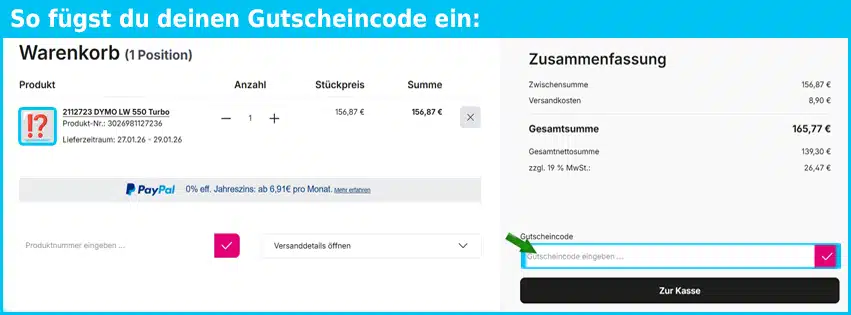mediazehe Gutschein einfuegen und sparen blau