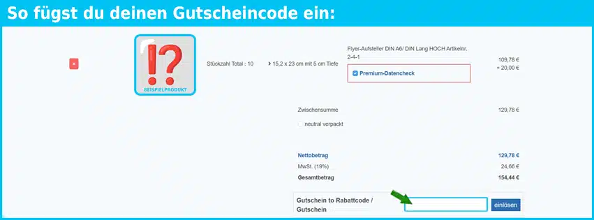 meinpointof Gutschein einfuegen und sparen blau