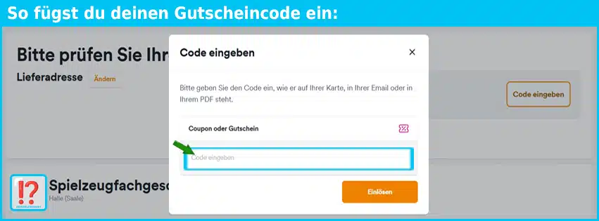 richtiggutesspielzeug Gutschein einfuegen und sparen blau