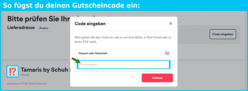 schuhbode Gutschein einfuegen und sparen blau