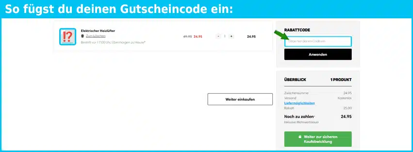 vulpesgoods Gutschein einfuegen und sparen blau
