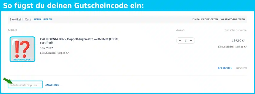 macamex Gutschein einfuegen und sparen blau