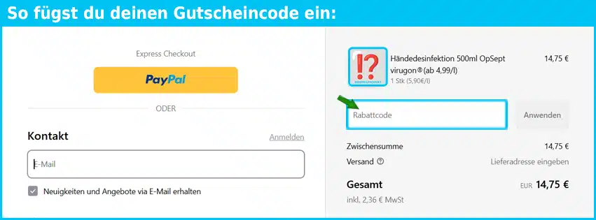 satiata-med Gutschein einfuegen und sparen blau