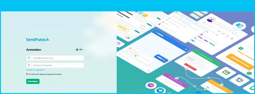 sendpulse Gutschein einfuegen und sparen blau