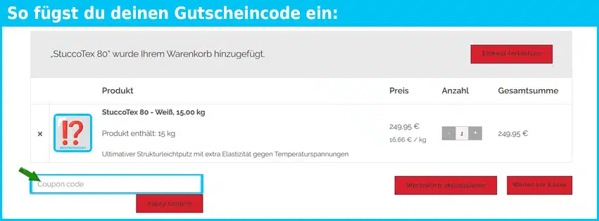 climatecoating Gutschein einfuegen und sparen blau