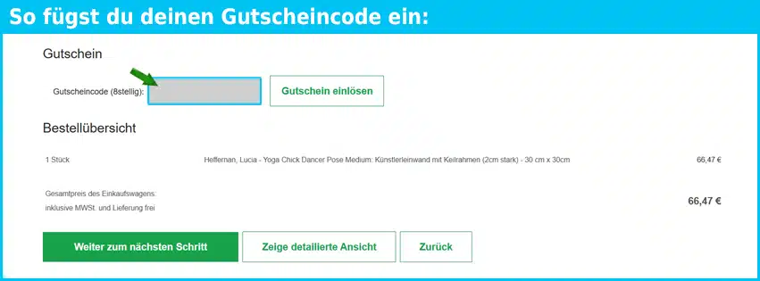 galerie-munk Gutschein einfuegen und sparen blau