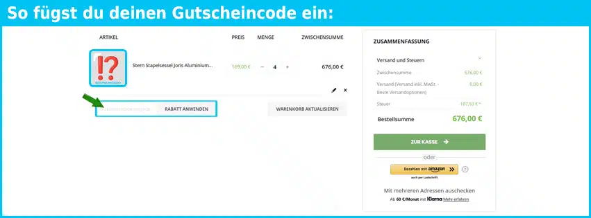 garten-deals Gutschein einfuegen und sparen blau