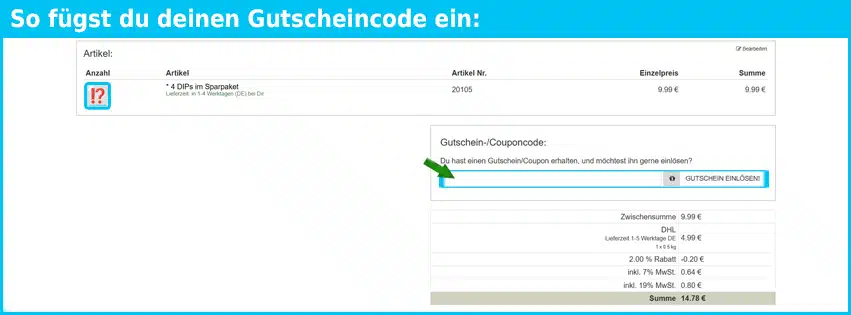 grubauer Gutschein einfuegen und sparen blau