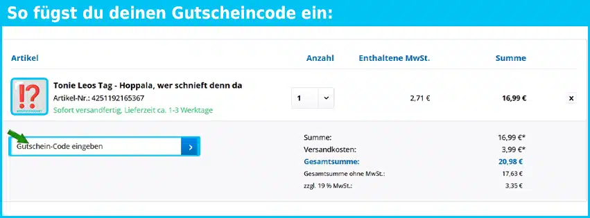kindertraum Gutschein einfuegen und sparen blau