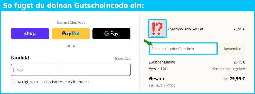 lotuscrafts Gutschein einfuegen und sparen blau