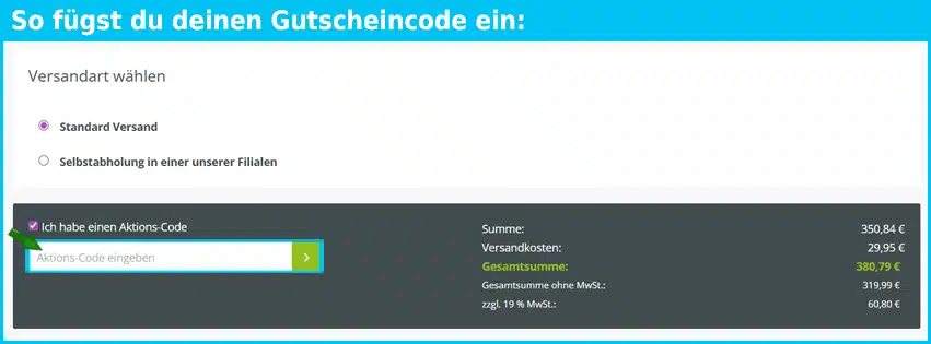 moebelgarten Gutschein einfuegen und sparen blau