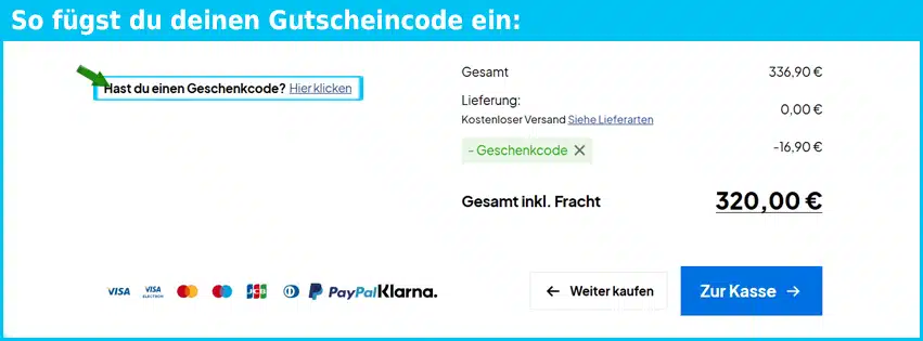 padelxpert Gutschein einfuegen und sparen blau