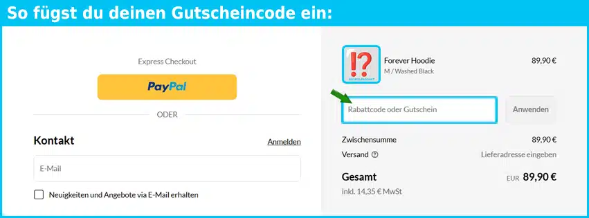 pesoclo Gutschein einfuegen und sparen blau