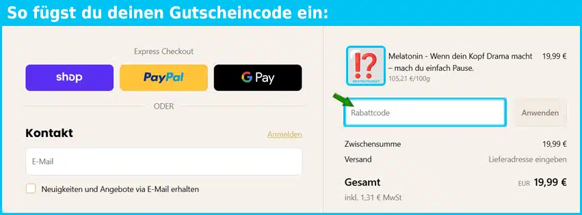 rebelyn Gutschein einfuegen und sparen blau