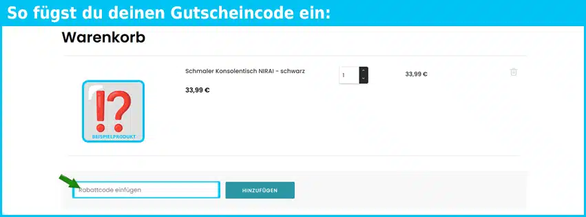 veneti Gutschein einfuegen und sparen blau