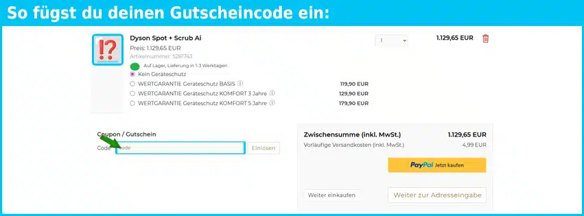 allesfuerzuhause.de Gutschein einfuegen und sparen blau
