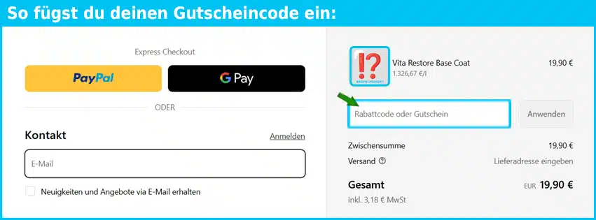 gitticonsciousbeauty Gutschein einfuegen und sparen blau
