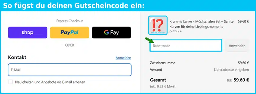 izanamitableware Gutschein einfuegen und sparen blau