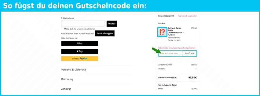 movedancewear Gutschein einfuegen und sparen blau