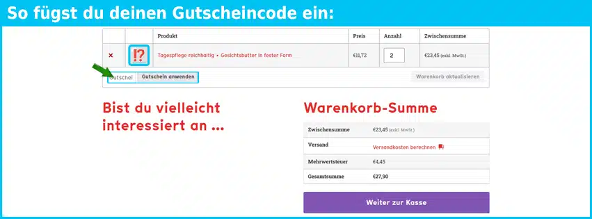 nakt Gutschein einfuegen und sparen blau