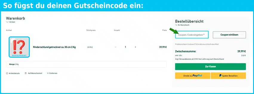 breer-tierbedarf Gutschein einfuegen und sparen blau