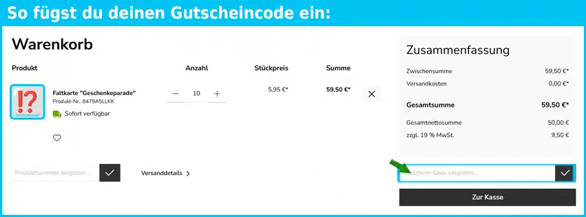 langeluetje Gutschein einfuegen und sparen blau