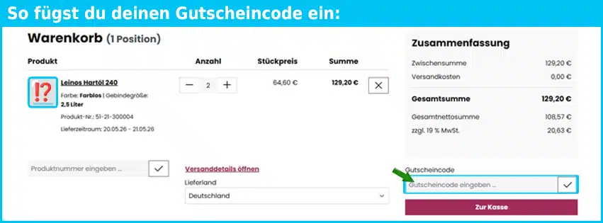 parkett-pflegemittel Gutschein einfuegen und sparen blau