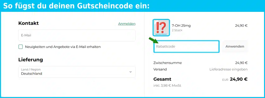 uncleskratom Gutschein einfuegen und sparen blau
