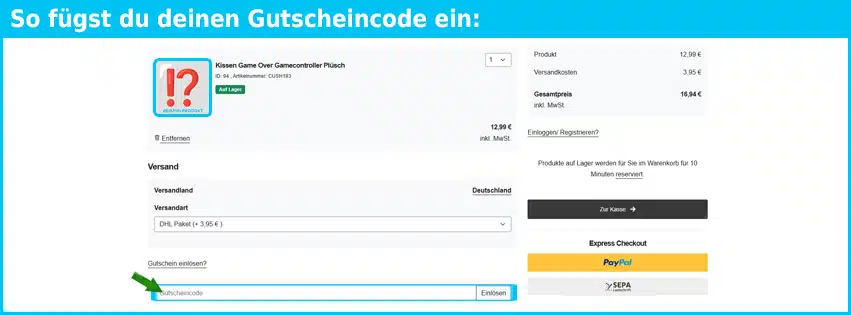 werbewulf Gutschein einfuegen und sparen blau