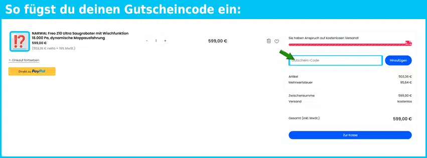 zigbuy Gutschein einfuegen und sparen blau