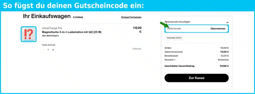belkin Gutschein einfuegen und sparen blau