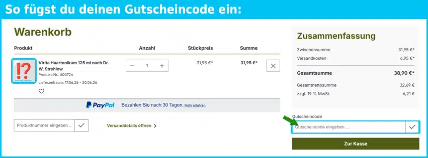 natur-kraeuter-shop Gutschein einfuegen und sparen blau